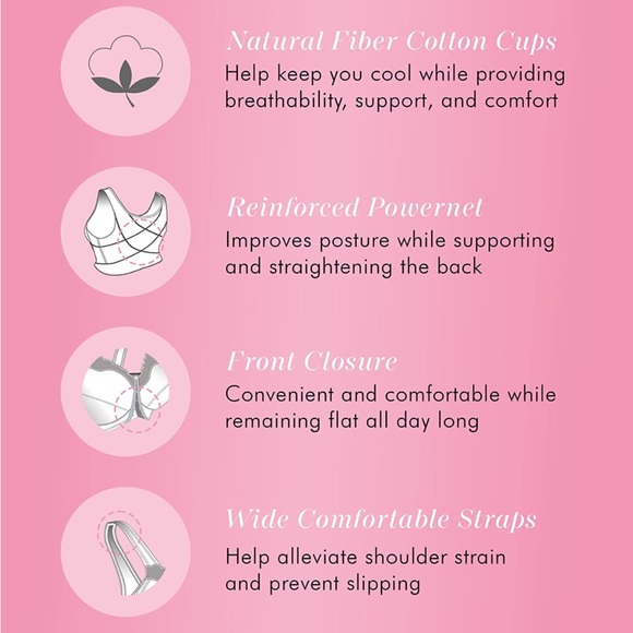 Exquisite Form Fully Wireless White Cotton Back & Posture Support Bra - Picture 4 of 6